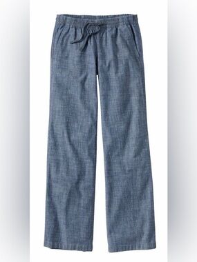 LL Bean Chambray  Drawstring Pants in Denim Blue